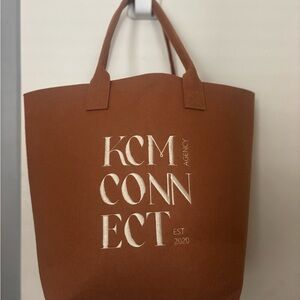 KCM Connect Brown Tote Bag with White Logo